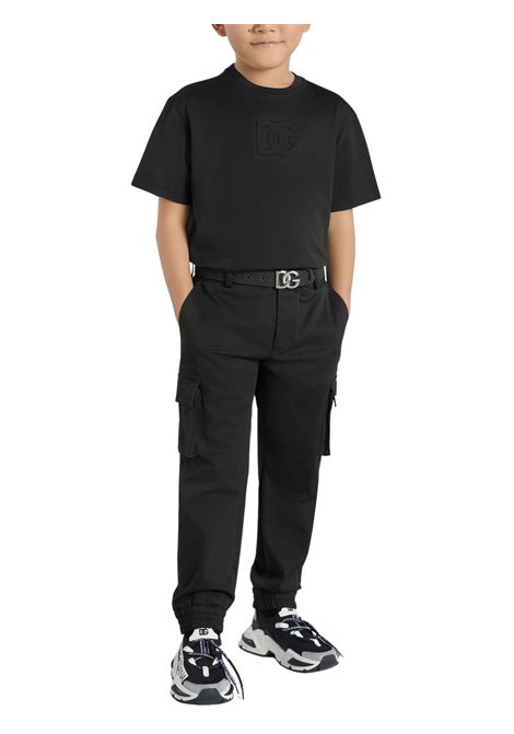 Pantalone bambino nero in cotone DOLCE E GABBANA | L44P81/CENERO